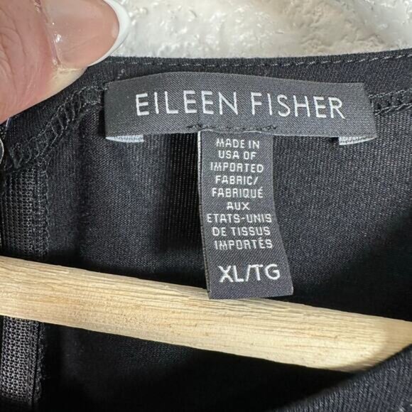 Eileen Fisher Womens Jersey Stretch Knit Wide Leg Crop Jumpsuit in Black Size XL - Picture 5 of 16